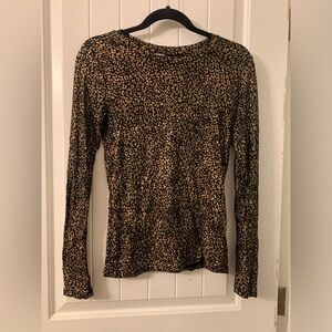 Metallic leopard print top
